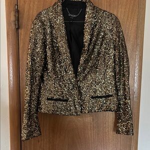 Sequin Blazer Jacket - Gold